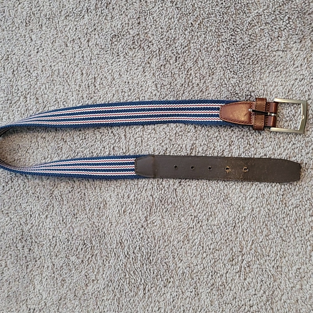 Mens Summer webbed leather belt 32